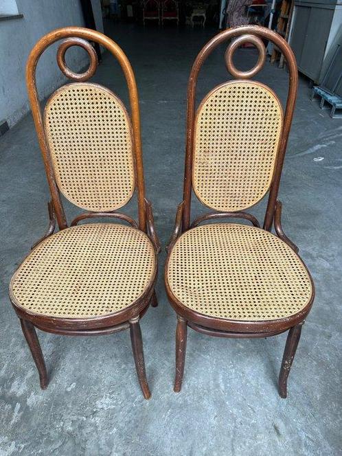 S L - stile thonet - Stoel (2) - Hout, Wiener gras - Stoel, Antiek en Kunst, Kunst | Designobjecten
