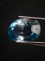 Natural Swiss Blue Topaz - 19.978 ct -oval - irradiated - ce, Handtassen en Accessoires, Verzenden, Nieuw