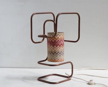 Copper floor/table lamp/shadow Missoni fabric - Lampe - .