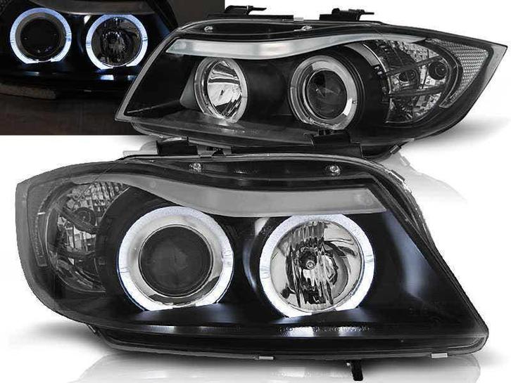 Angel Eyes koplamp units Black BMW E90/E91, Auto-onderdelen, Verlichting, Gebruikt, BMW, Verzenden