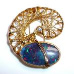 Hanger - 18 karaat Geel goud - 7.05ct. tw. Opaal - Diamant -