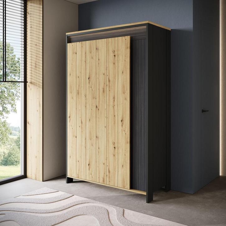 Kledingkast 123cm eiken - Met LED - Garderobekast, Huis en Inrichting, Kasten | Overige, Nieuw, Verzenden