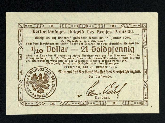 Duitsland, Prenzlau. - 4 banknoten - Wertbeständiges Notgeld, Postzegels en Munten, Bankbiljetten | Europa | Niet-Eurobiljetten