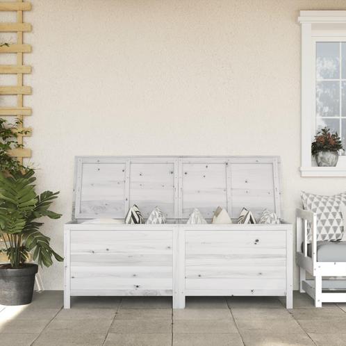 vidaXL Tuinbox 150x50x56,5 cm massief vurenhout wit, Tuin en Terras, Bergingen en Tuinkasten, Nieuw, Verzenden