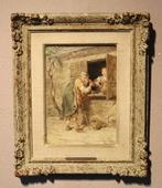José Serra y Porson (1824-1910) - Zwerver bij taverne