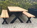 ACTIE (NU 20 % korting) Luxe Douglas Tuinset Stalen X Poten, Tuin en Terras, Tuintafels, Nieuw