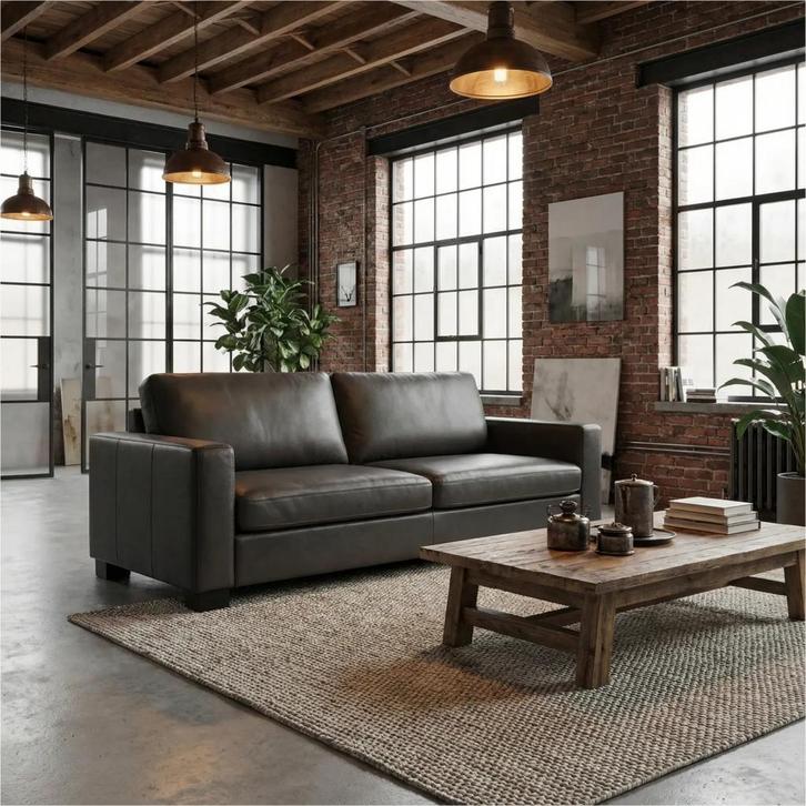 Leren bank Energy - 3 zits, Antiek en Kunst, Antiek | Meubels | Stoelen en Sofa's, Ophalen of Verzenden