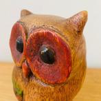 Beeld, Gufo - 13 cm - Hout, met de hand geschilderd