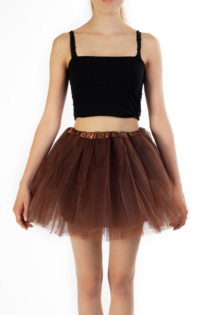 KIMU® Tutu Donker Bruin Tule Rokje M L 164 170 176 Donker Br, Kleding | Dames, Carnavalskleding en Feestkleding, Nieuw, Ophalen of Verzenden