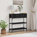 vidaXL Console Tafel Zwart Eiken 72,5x25x75 cm Engineered, Verzenden, Nieuw