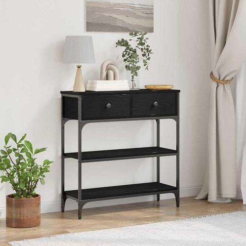 vidaXL Console Tafel met lade met plank Zwart eiken 72.5 x, Huis en Inrichting, Tafels | Bijzettafels, Nieuw, Verzenden