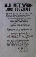 Poster over bijeenkomst over de belangen van werklozen, Verzenden, Nieuw, Overige onderwerpen, Met lijst