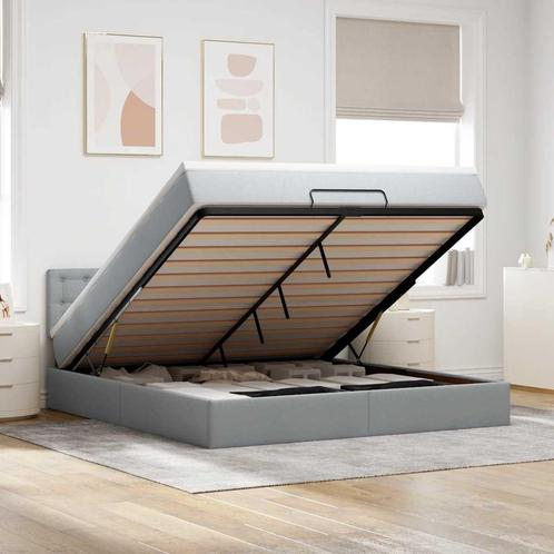 vidaXL Bed met matras 160x200 cm stof lichtgrijs, Huis en Inrichting, Slaapkamer | Bedden, Nieuw, Verzenden