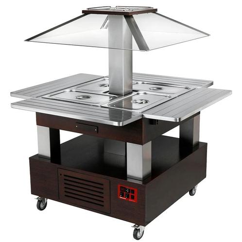 Gekoeld Buffet | GOURMET LINE | Hout/RVS | 4x 1/1 GN |, Zakelijke goederen, Horeca | Keukenapparatuur, Nieuw in verpakking, Verzenden