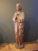 Ingetogen Heilig Beeld - Antiek - Hout - 1850-1900 - Eiken