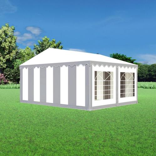 Partytent 5x4 PVC - Classic | Grijs / wit, Tuin en Terras, Partytenten, Minder dan 5 meter, Partytent, Nieuw, 4 tot 6 meter, Verzenden