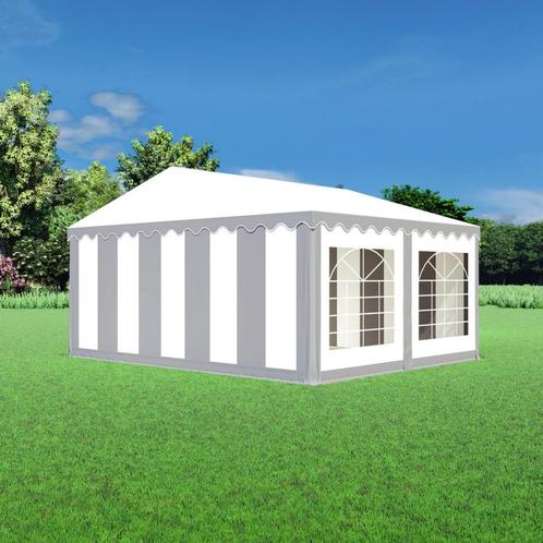 Partytent 5x4 PVC - Classic | Grijs / wit, Jardin & Terrasse, Tonnelles, Envoi