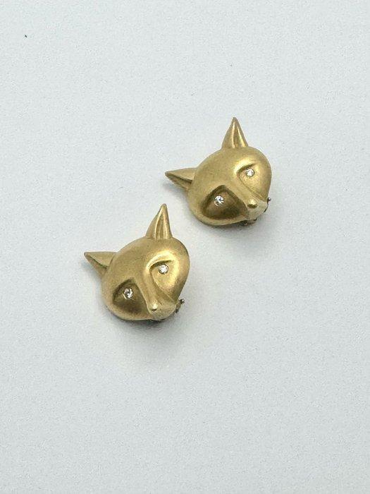 Oorbellen Geel goud 750 - voskop - diamanten -, Bijoux, Sacs & Beauté, Boucles d'oreilles