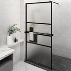 vidaXL Paroi de douche avec étagère Noir 115x195cm Verre, Verzenden, Neuf