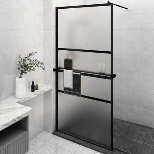 vidaXL Paroi de douche avec étagère Noir 115x195cm Verre, Bricolage & Construction, Sanitaire, Neuf, Envoi