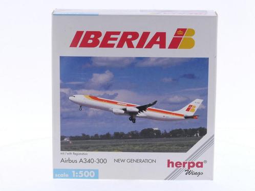 Schaal 1:500 Herpa 504645 Iberia Airbus A340-300 Reg.Nr...., Hobby en Vrije tijd, Modelbouw | Vliegtuigen en Helikopters, Gebruikt