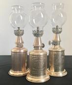 Olielamp - Drie mooie oude Franse olielampen - Lampe Olympe