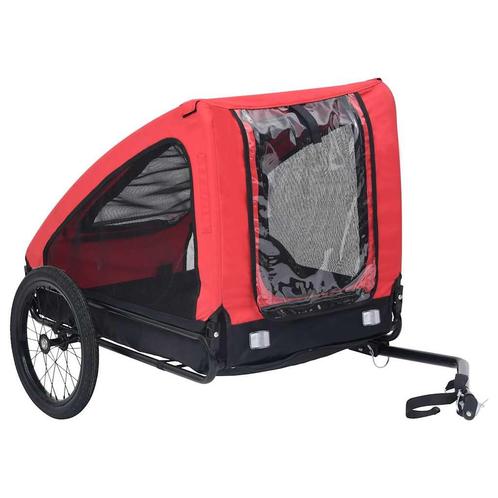 vidaXL Hondenfietstrailer rood en zwart, Dieren en Toebehoren, Overige Dieren-accessoires, Nieuw, Verzenden