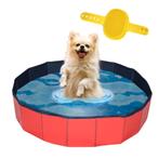 Lendo Online Hondenzwembad met borstel Ø80x20cm PVC Rood, Dieren en Toebehoren, Hondenspeelgoed, Nieuw, Verzenden