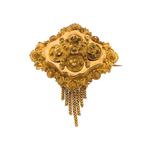 Gouden oud Hollandse broche van een mutsenbel | Antiek, Handtassen en Accessoires, Broches, Ophalen of Verzenden, Gebruikt, Overige kleuren