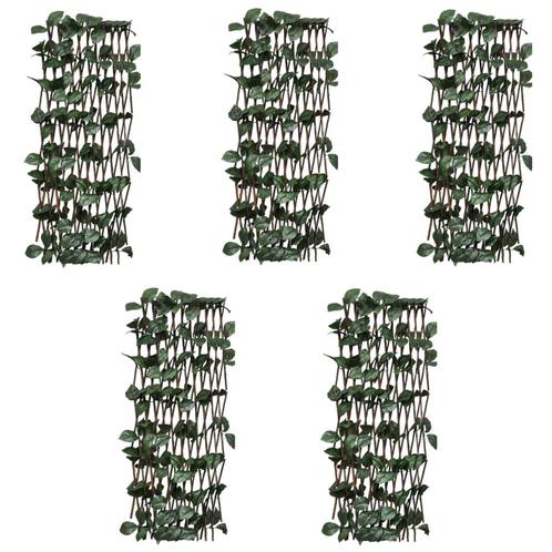 vidaXL Trellissen 5 st met kunstbladeren 180x60 cm, Tuin en Terras, Tuinhekken en Hekwerk, Nieuw, Verzenden