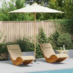 vidaXL Tuinparasol Crème Wit Ø 270 x 260 cm Bamboe, Tuin en Terras, Verzenden, Nieuw