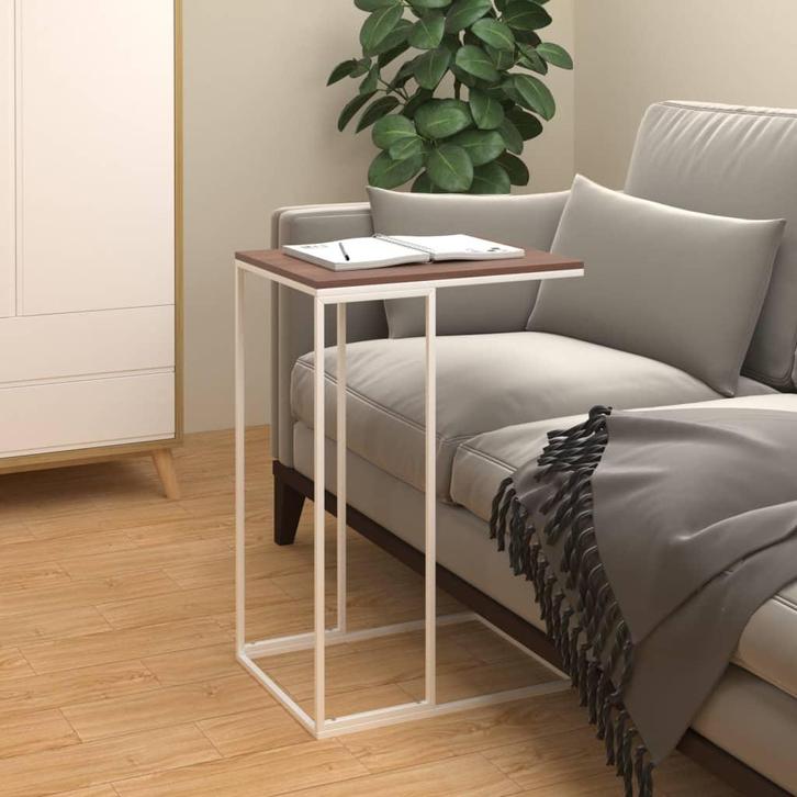 vidaXL Bijzettafel 40x30x59 cm bewerkt hout wit, Huis en Inrichting, Tafels | Salontafels, Nieuw, Verzenden