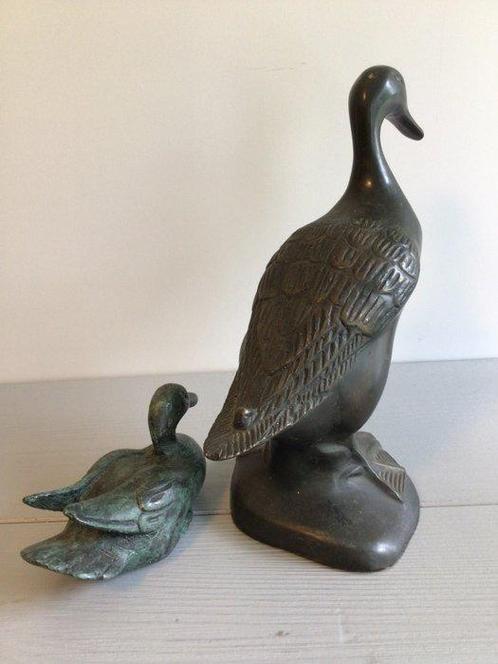 Sculpture, “ Lief Eenden duo “ - 22 cm - En alliage, Antiek en Kunst, Curiosa en Brocante