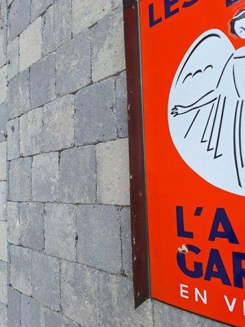 Les laines de Lange Gardien - Plaque émaillée - Fer