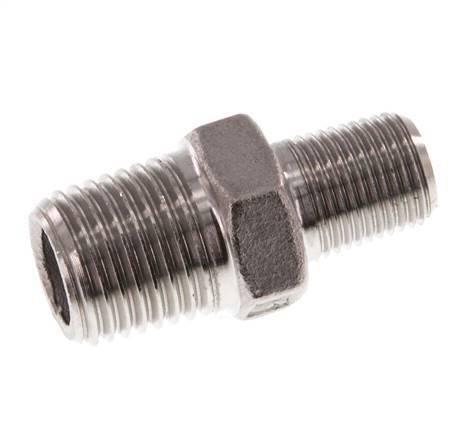 R 1/4 x R 1/8 Inox Double Nipple 16 Bar [2 Pièces], Doe-het-zelf en Bouw, Overige Doe-Het-Zelf en Bouw, Verzenden