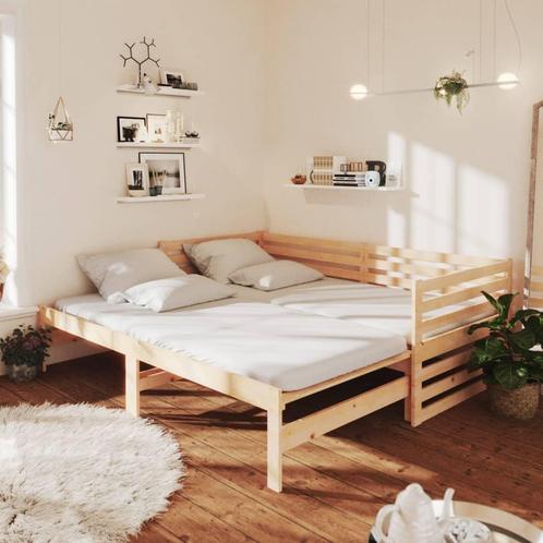 vidaXL Slaapbank uitschuifbaar massief grenenhout 2x(90x200), Huis en Inrichting, Slaapkamer | Bedden, Nieuw, Verzenden