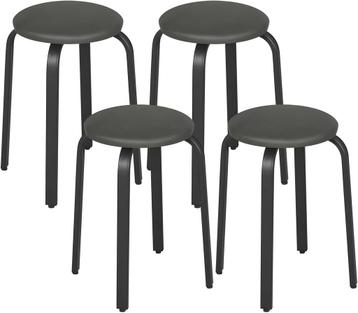 4x designkruk - zithoogte 47 cm - stapelbaar - eetkamerkruk, Verzenden