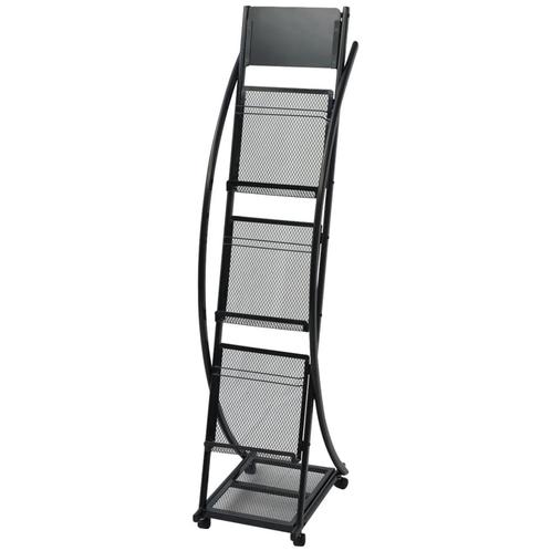 vidaXL Tijdschriftenrek zwart 40x32x131 cm A4, Huis en Inrichting, Woonaccessoires | Krantenbakken en Lectuurbakken, Nieuw, Verzenden