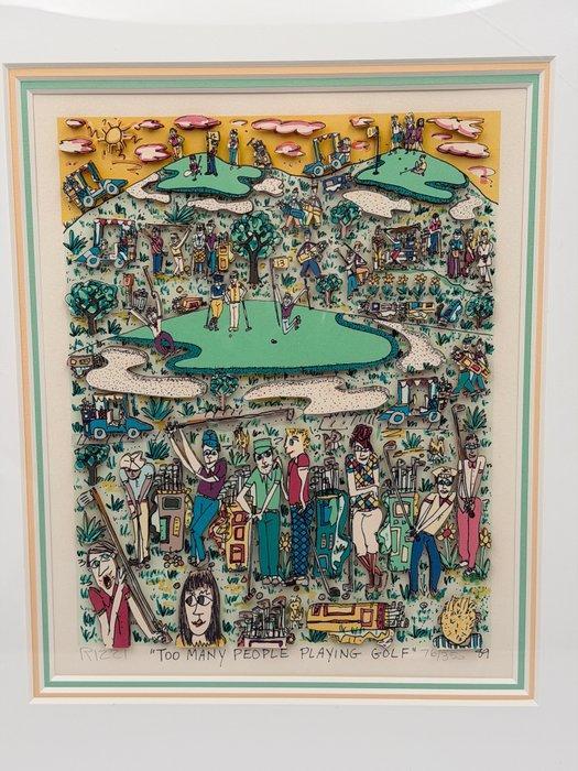 James Rizzi (1950-2011) - Too many people playing golf3D, Antiek en Kunst, Kunst | Designobjecten