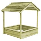 vidaXL Buitenspeelhuis met zandbak 128x120x145 cm grenenhout, Kinderen en Baby's, Speelgoed | Buiten | Speeltoestellen, Verzenden