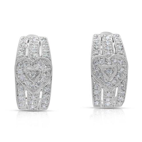 Oorbellen - 18 karaat Witgoud -  0.72ct. tw. Diamant, Handtassen en Accessoires, Oorbellen