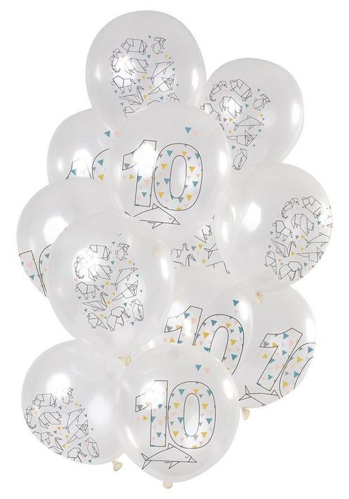 Ballonnen 10 Jaar Origami 30cm 12st, Hobby & Loisirs créatifs, Articles de fête, Envoi