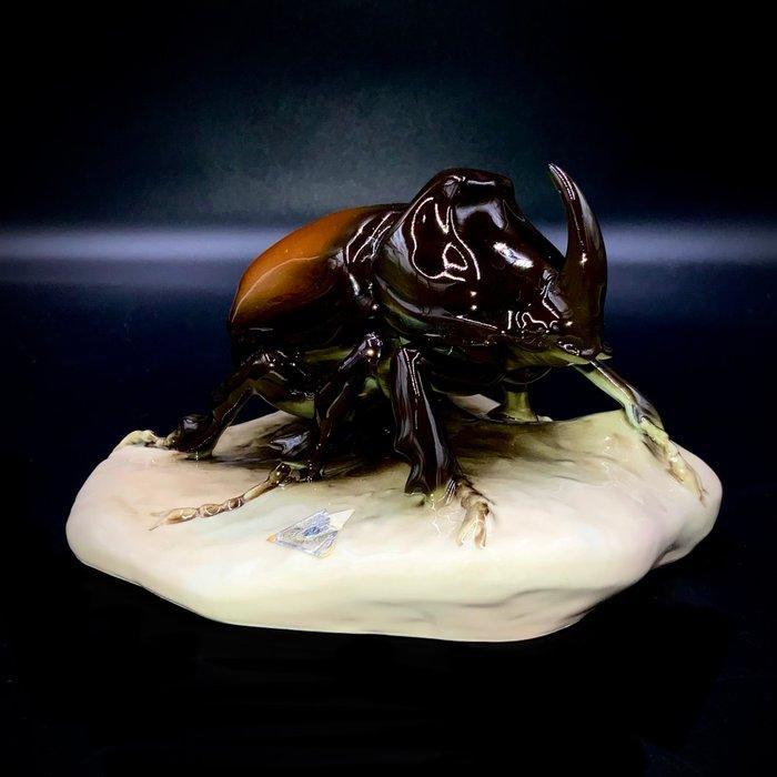 Royal Dux, Bohemia - Rhinoceros Beetle - ca 1965 - Beeldje, Antiek en Kunst, Antiek | Glaswerk en Kristal
