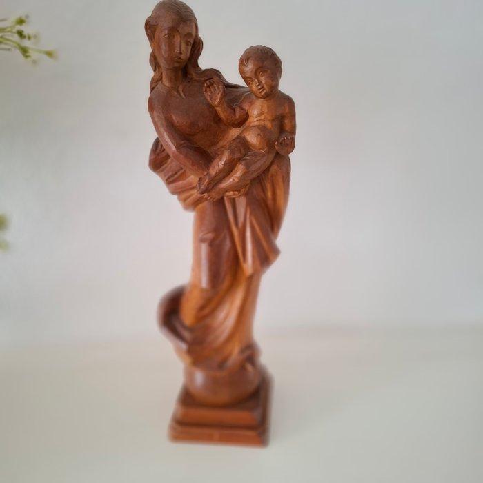 Beeldje - Maria met kind - Hout, Antiquités & Art, Antiquités | Livres & Manuscrits