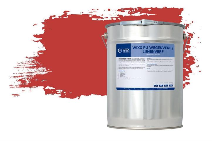 Wixx PU Wegenverf Lijnenverf RAL 3020 | Verkeersrood 20L, Doe-het-zelf en Bouw, Verf, Beits en Lak, Nieuw, Verzenden