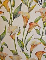 Tissu Art Nouveau en coton naturel avec lys calla - 300 x, Antiek en Kunst