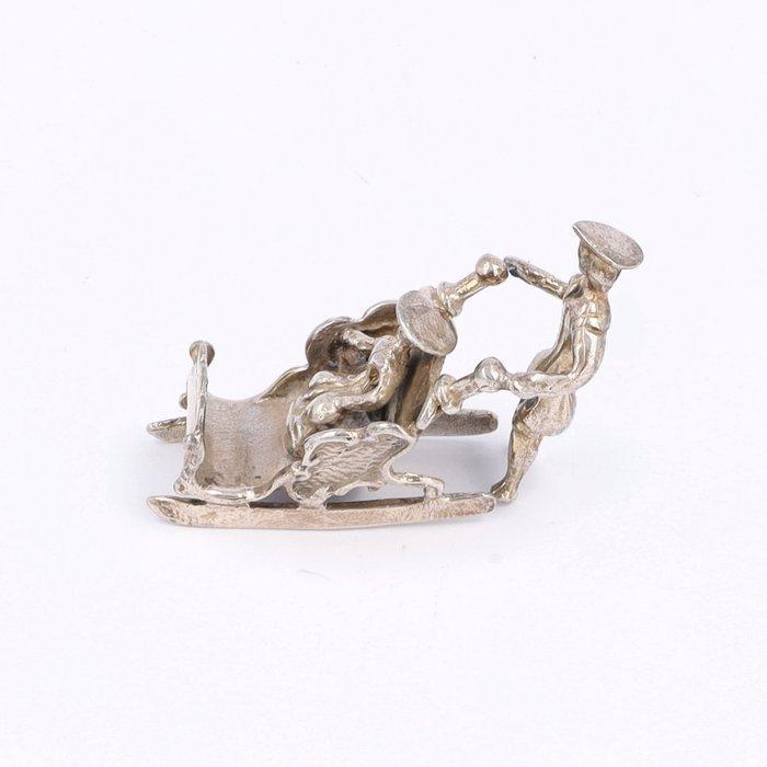 NO RESERVE - Miniatuur Slede - Figurine - Argent 925, Antiek en Kunst, Antiek | Zilver en Goud