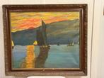 R. Renucci (1880-1947), Attribuito - Tramonto con vele
