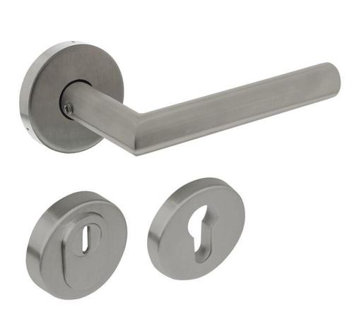 Intersteel SKG3 Veiligheid achterdeur set rond rvs, Doe-het-zelf en Bouw, Hang- en Sluitwerk, Klink of Kruk, Nieuw, Overige materialen