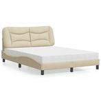 vidaXL Bed met matras stof crèmekleurig 120x200 cm, Huis en Inrichting, Slaapkamer | Bedden, Verzenden, Nieuw